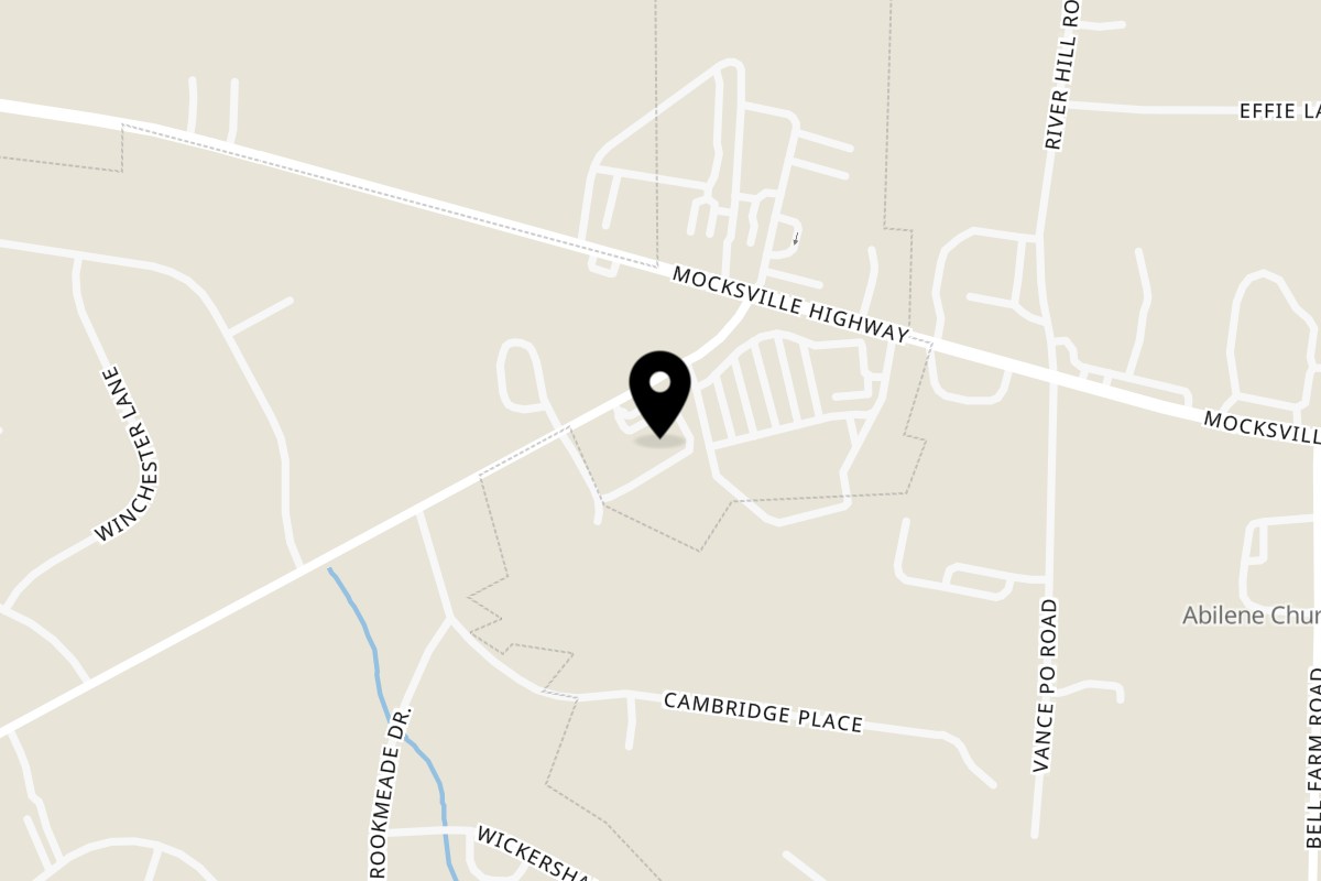 Map showing the location of Vaqueros Mexican Restaurant on 3442 E Broad St in Statesville